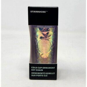 2023 Starbucks Holiday Diamond Iridescent Cold Cup Christmas Ornament Keychain